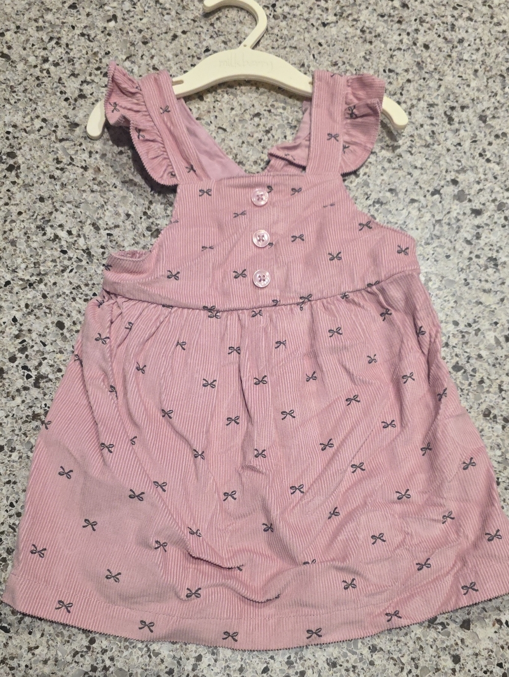 Carter's Pink Bow-Print Corduroy Sundress
